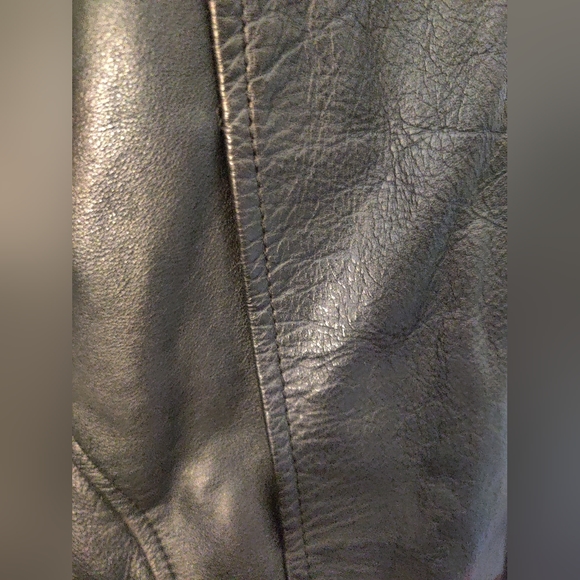 Black Leather Motorcycle Jacket - Picture 9 of 10